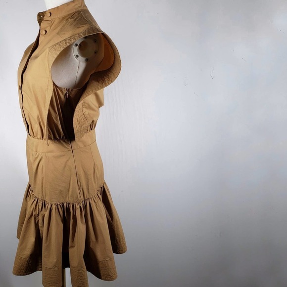 JiJil Sleeveless Utility‎ Dress 40 4 Tan Mini - Picture 2 of 13